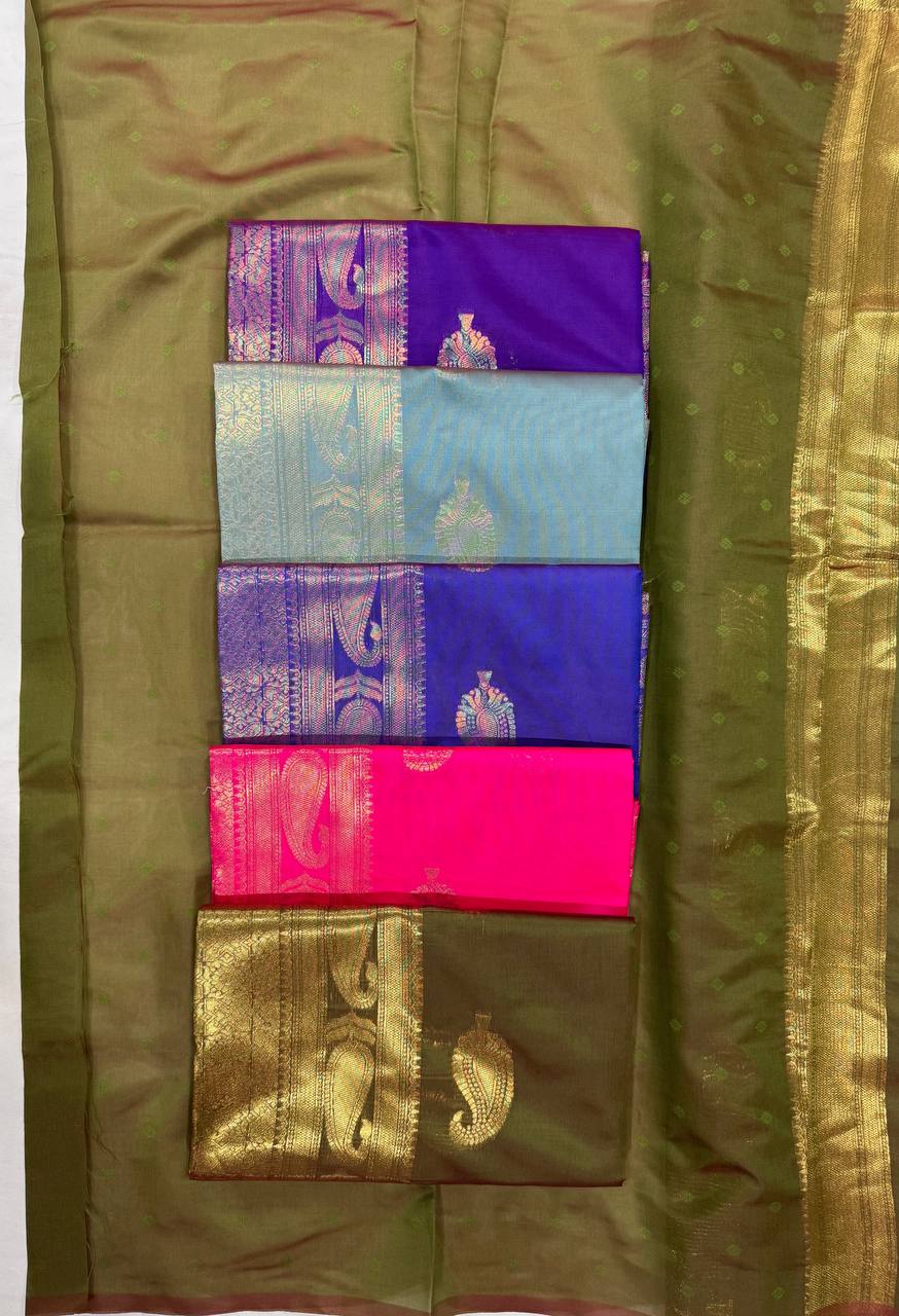 Blue Woven Design Banarasi Silk Blend Saree With Unstitched Blouse Piece