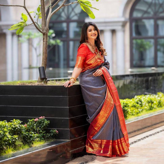 Women's Kanjivaram Soft Silk Banarasi Saree With Blouse Piece | Banarasi Sari For Women | Saree with Blosepiece
